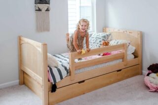 Our Maxtrix Toddler Beds are a great way for your little one to transition to their first big kid bed. In addition to coming equipped with removable front and back guardrails, they are made of premium hardwood (Maple, Birch, and Aspen) to guarantee safety and longevity.⁠
⁠
⁠
#RoomsToGrow #Lifestyle #Children #ParentingLife #Kids #YouthFurniture #ShopRhodeIsland  #Family #LetThemBeLittle #Parenthood #ModernKidsRoom #KidsRoomInspiration  #KidsRoom #SimpleKidsRoom #KidsRoomInspo⁠